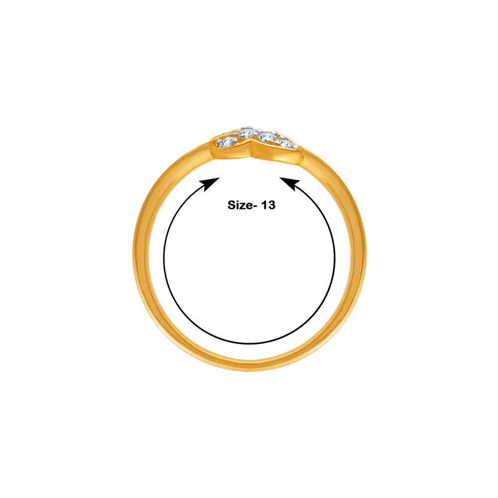 14KT (585) Yellow Gold And Diamond Ring For Women - Image 4