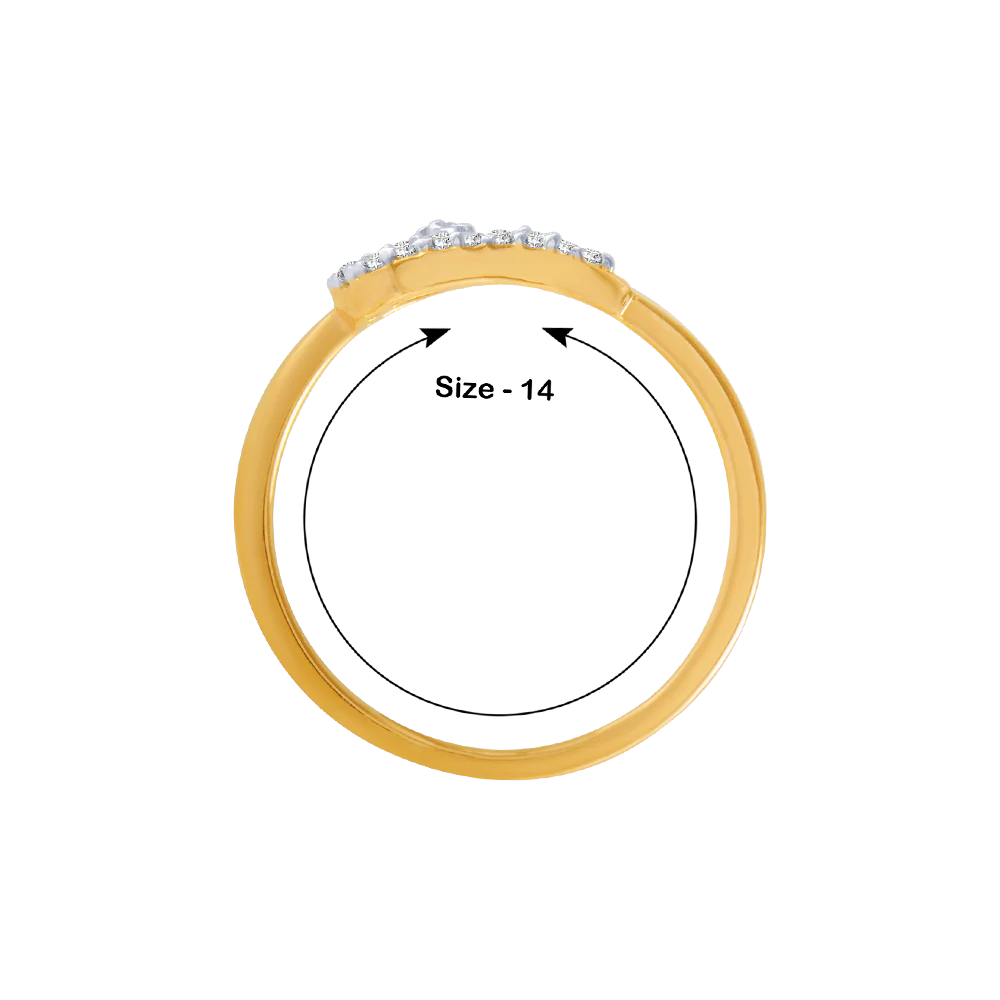 14KT (585) Yellow Gold And Diamond Ring For Women - Image 5