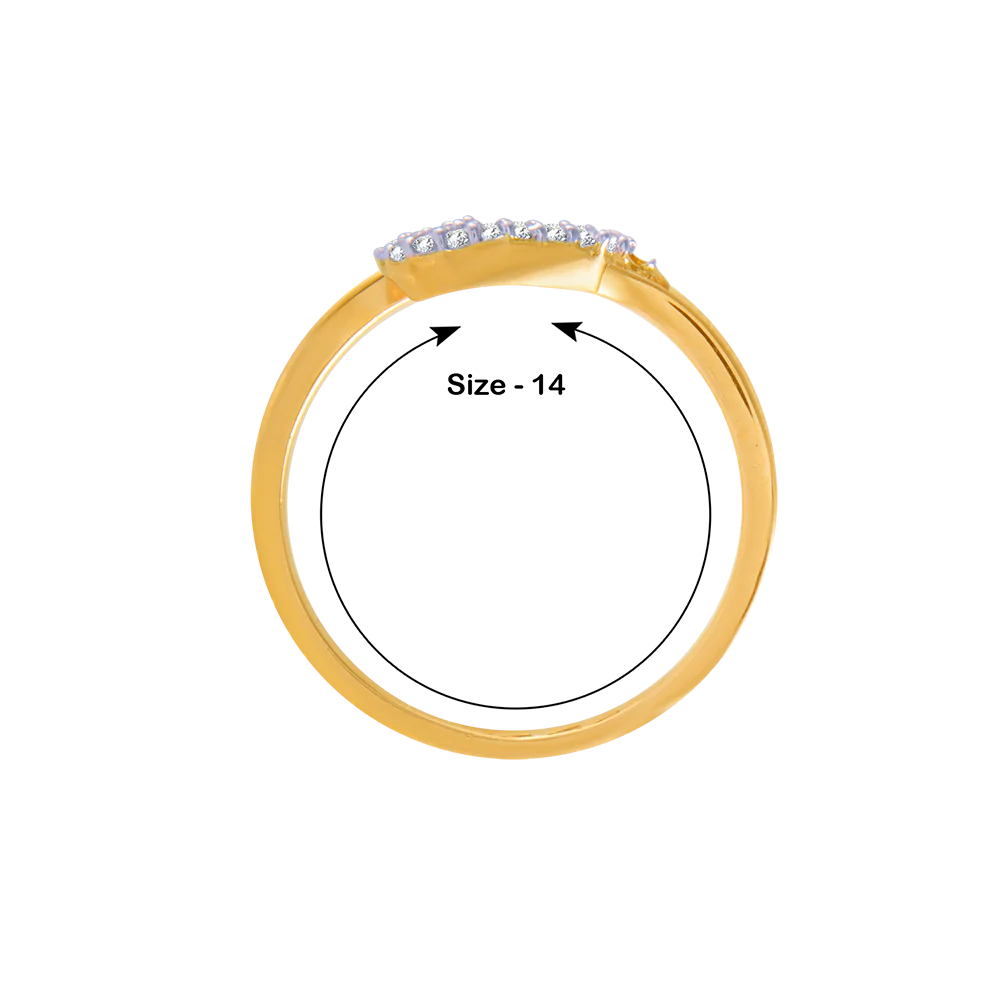 14KT (585) Yellow Gold And Diamond Ring For Women - Image 5