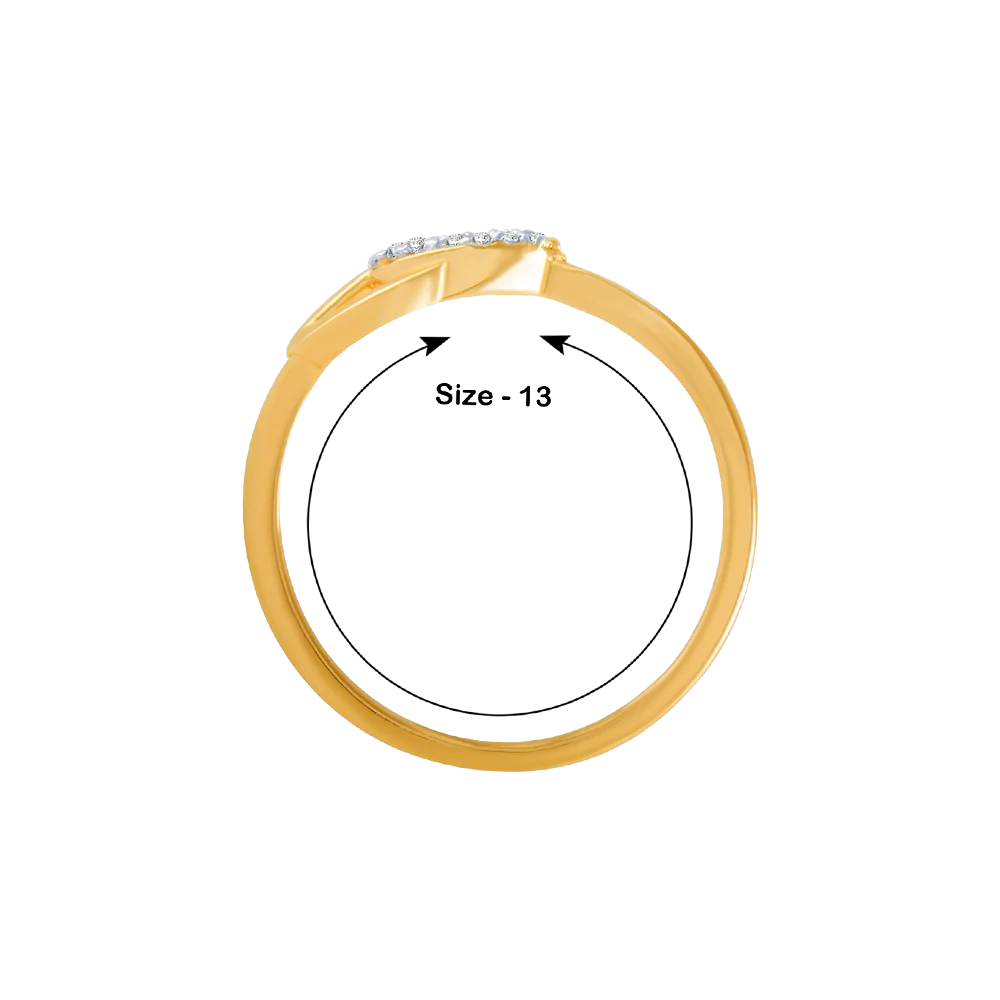 14KT (585) Yellow Gold And Diamond Ring For Women - Image 5