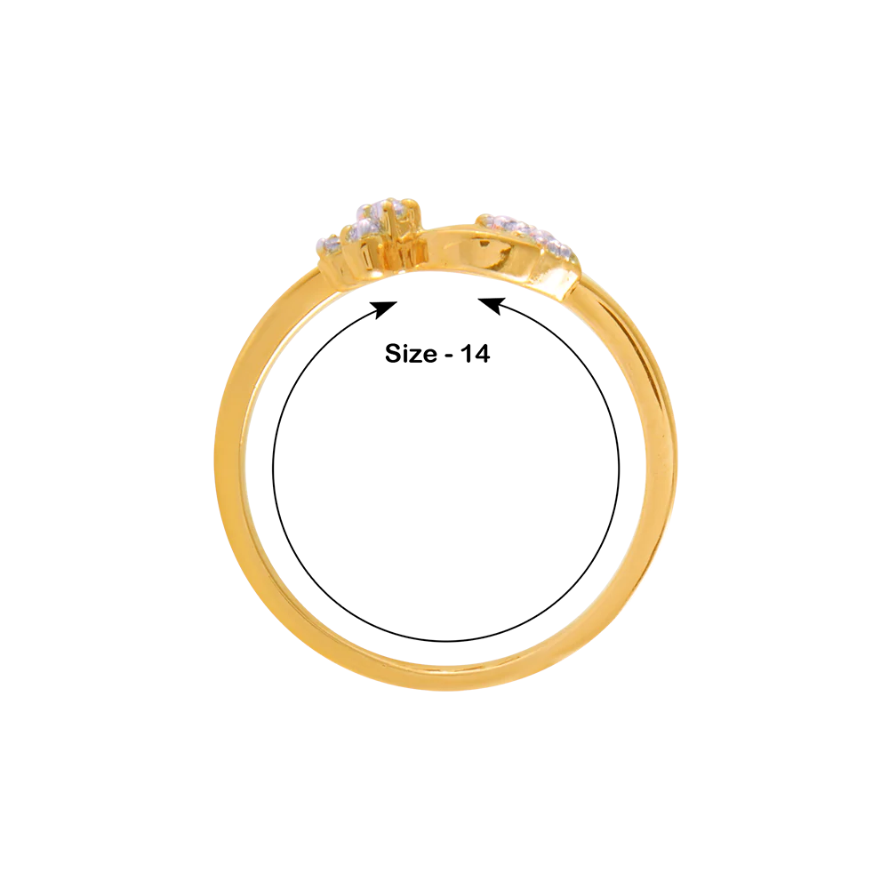 14KT (585) Yellow Gold And Diamond Ring For Women - Image 5