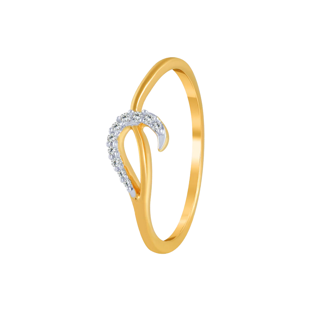 14KT (585) Yellow Gold And Diamond Ring For Women