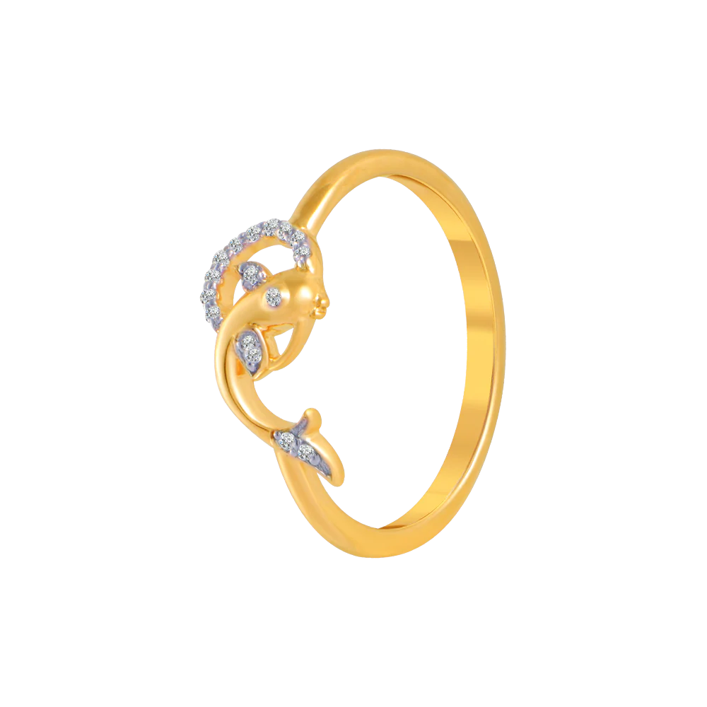 14KT (585) Yellow Gold And Diamond Ring For Women - Image 2