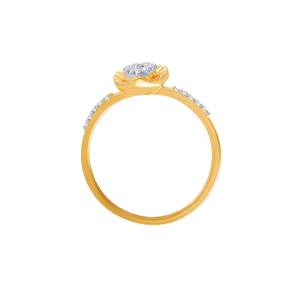 14KT (585) Yellow Gold And Diamond Ring For Women - Image 3