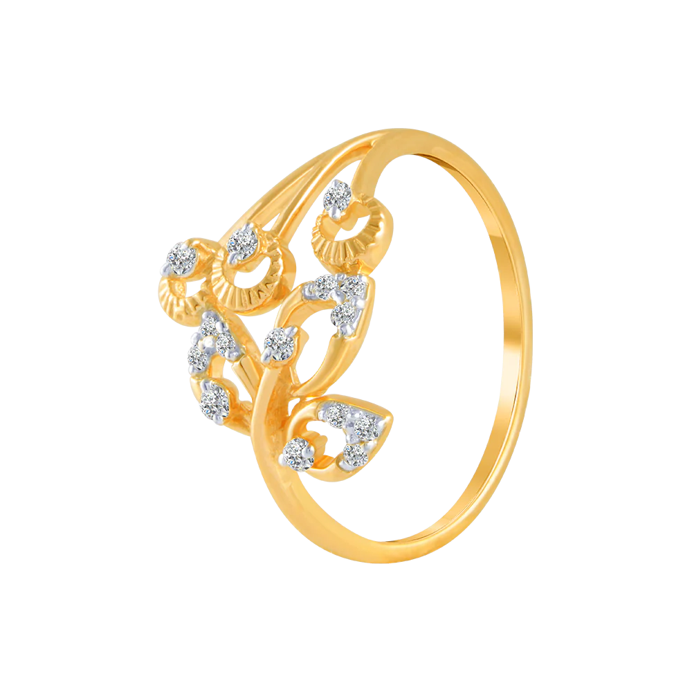14KT (585) Yellow Gold And Diamond Ring For Women