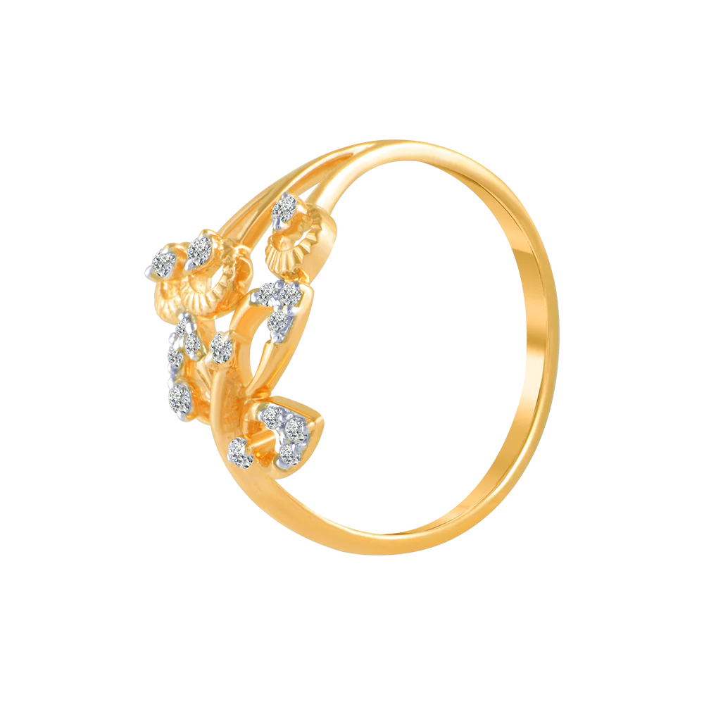 14KT (585) Yellow Gold And Diamond Ring For Women - Image 2