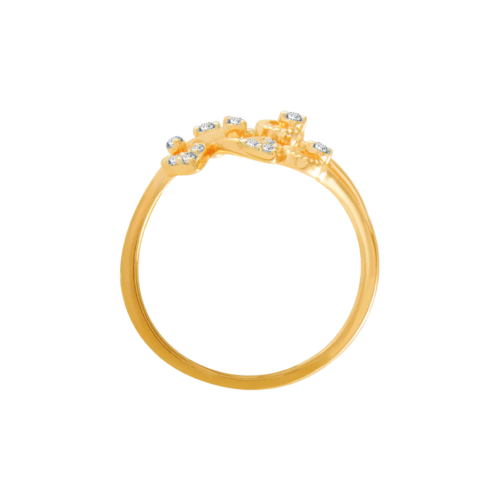 14KT (585) Yellow Gold And Diamond Ring For Women - Image 3