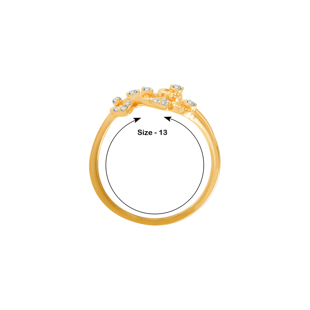14KT (585) Yellow Gold And Diamond Ring For Women - Image 5