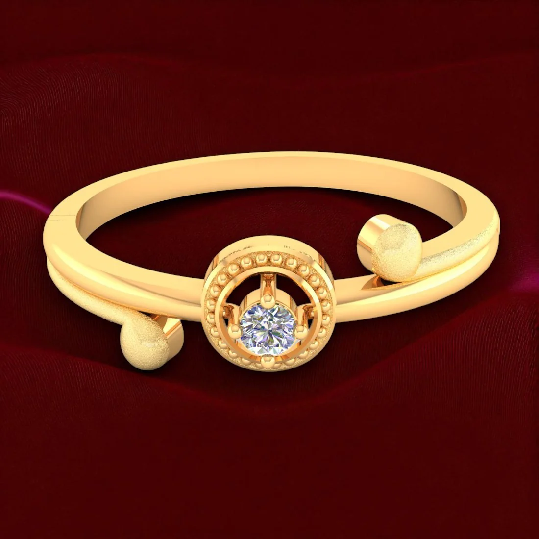 14KT (585) Yellow Gold and Diamond Ring for Women