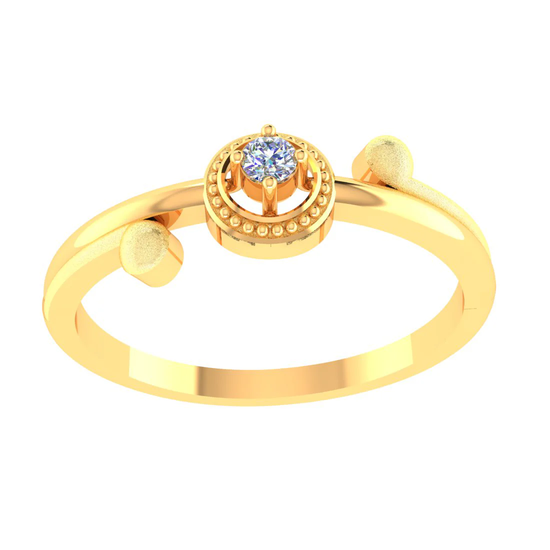 14KT (585) Yellow Gold and Diamond Ring for Women - Image 2