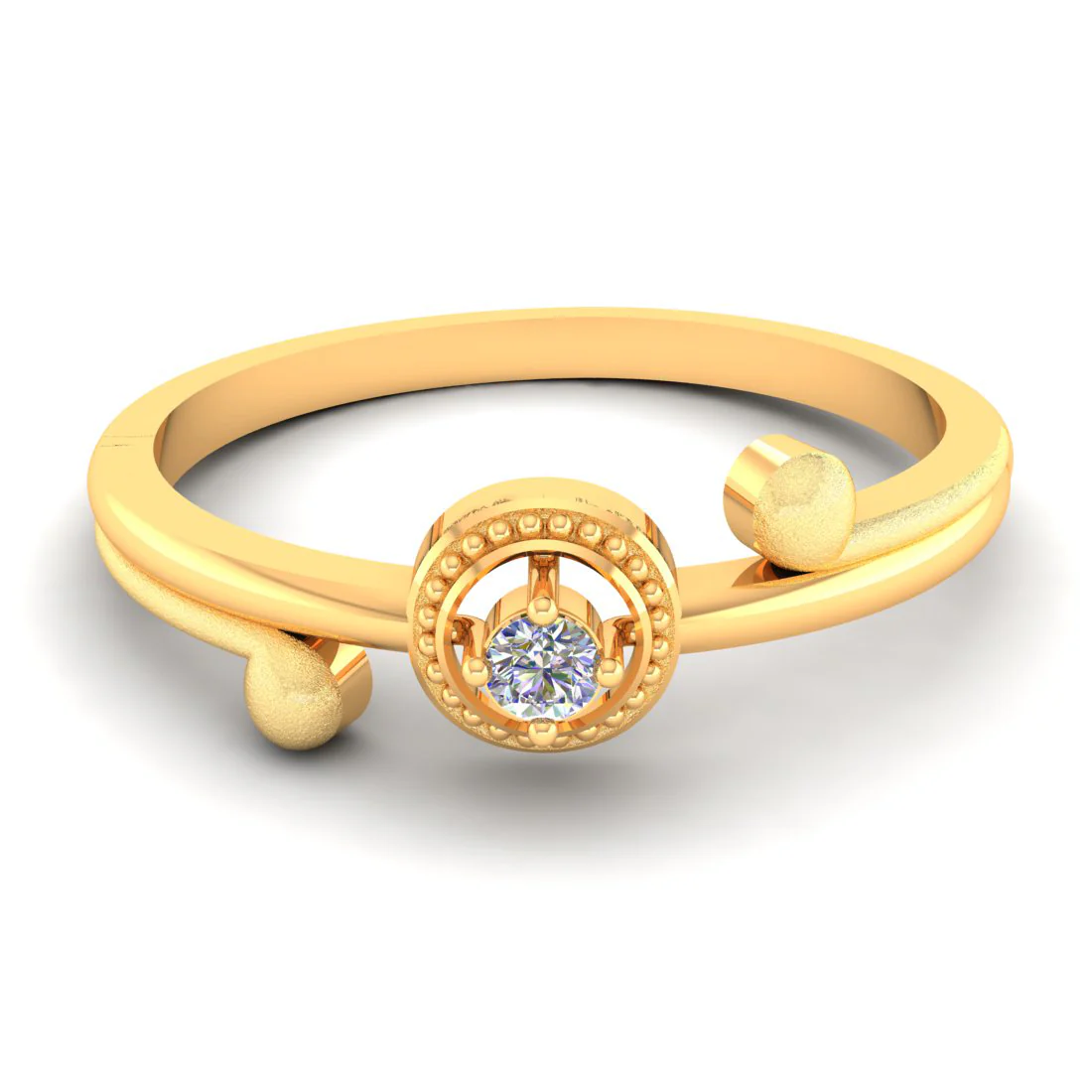 14KT (585) Yellow Gold and Diamond Ring for Women - Image 3