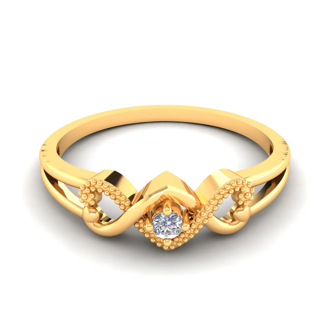 14KT (585) Yellow Gold and Diamond Ring for Women - Image 4