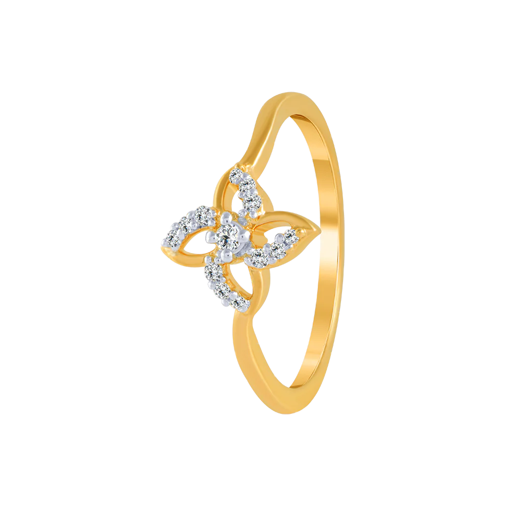 14KT (585) Yellow Gold And Diamond Ring For Women