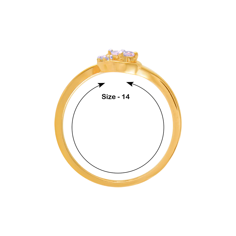 14KT (585) Yellow Gold And Diamond Ring For Women - Image 5