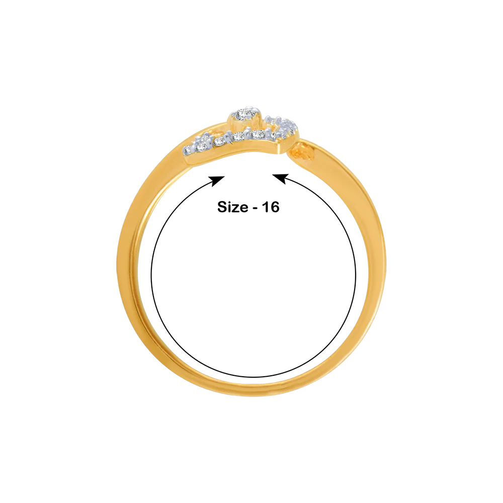 14KT (585) Yellow Gold And Diamond Ring For Women - Image 5