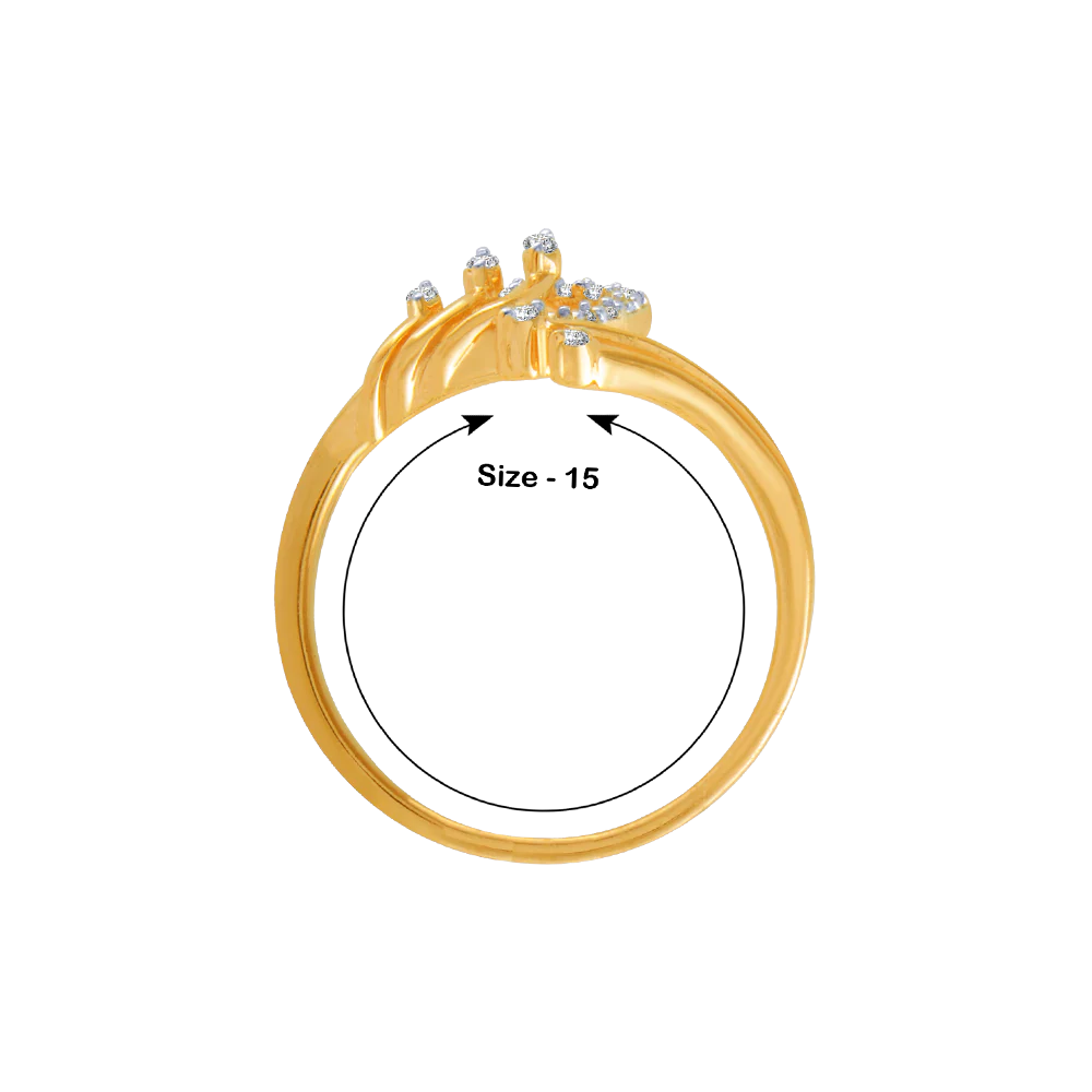 14KT (585) Yellow Gold And Diamond Ring For Women - Image 5