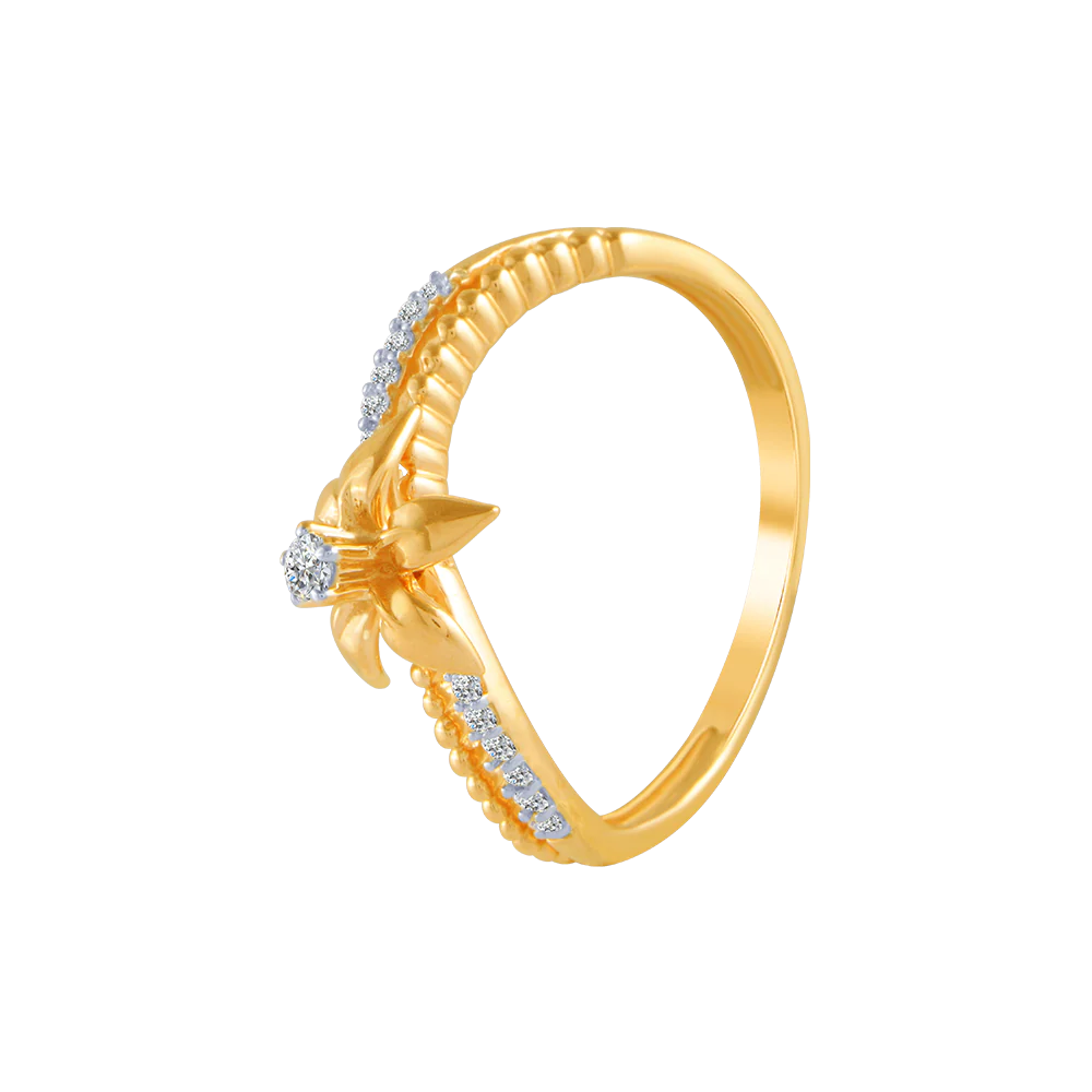14KT (585) Yellow Gold And Diamond Ring For Women - Image 2