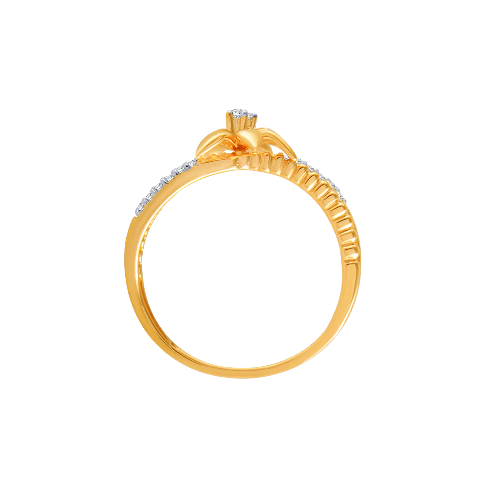 14KT (585) Yellow Gold And Diamond Ring For Women - Image 3