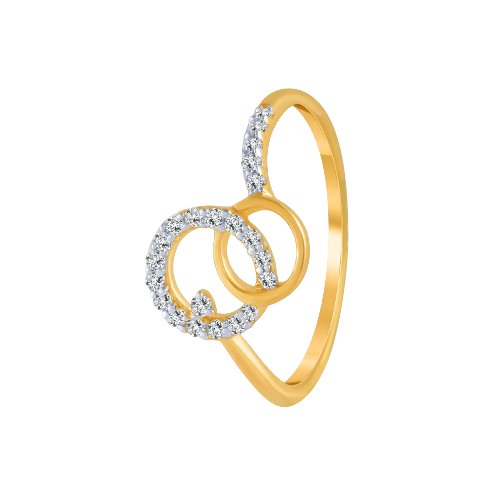 14KT (585) Yellow Gold And Diamond Ring For Women