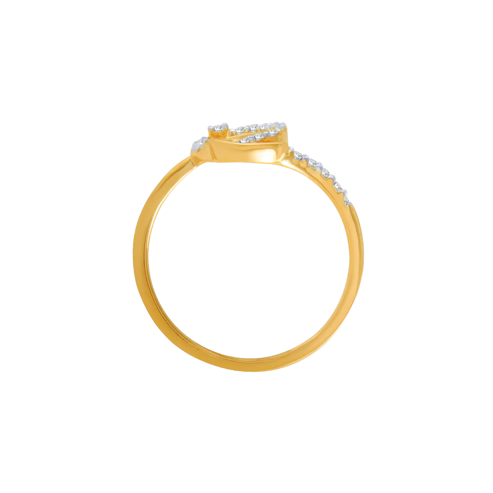 14KT (585) Yellow Gold And Diamond Ring For Women - Image 3
