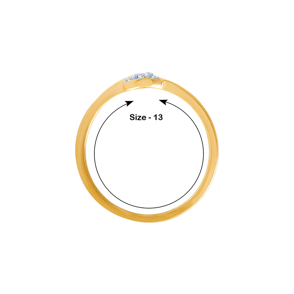 14KT (585) Yellow Gold And Diamond Ring For Women - Image 5