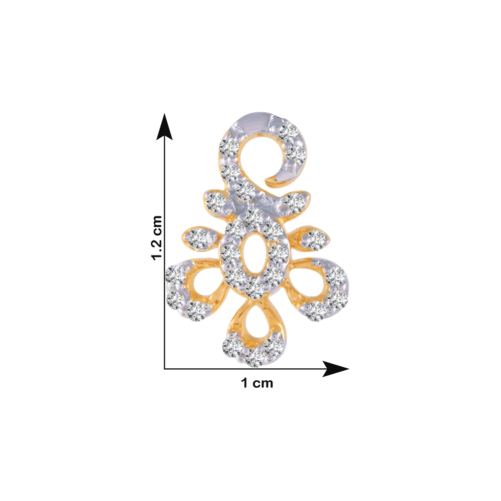 14KT (585) Yellow Gold And Diamond Stud Earrings For Women - Image 4