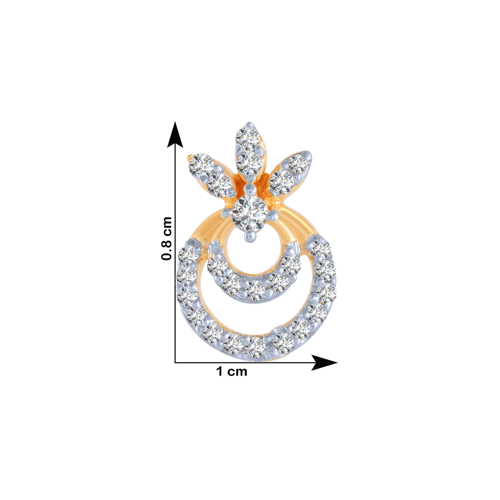 14KT (585) Yellow Gold And Diamond Stud Earrings For Women - Image 4
