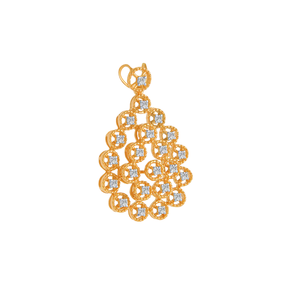 14KT (585) Yellow Gold And Solitaire Pendant For Women - Image 3