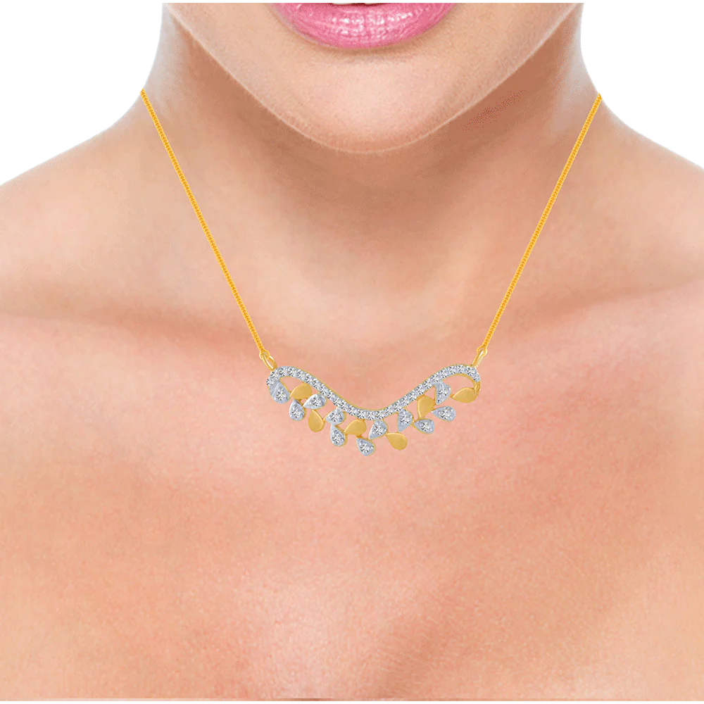 14KT (585) Yellow Gold And Solitaire Pendant For Women - Image 2