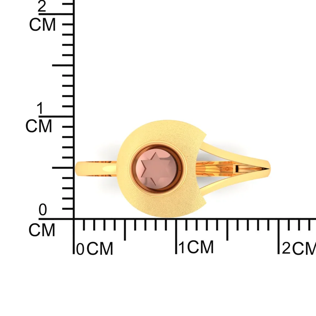 14KT (585) Yellow Gold Asymmetrical Modern Design Ring For Women & Girls - Image 5