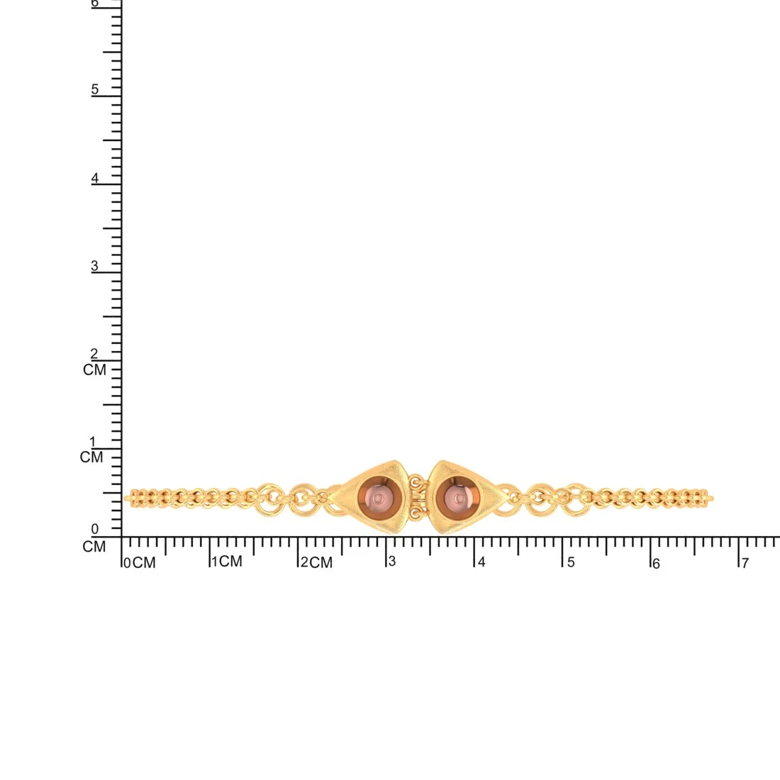14KT (585) Yellow Gold Bracelet With Clasp And Triangular Charms (Free Size - Adjustable) - Image 6