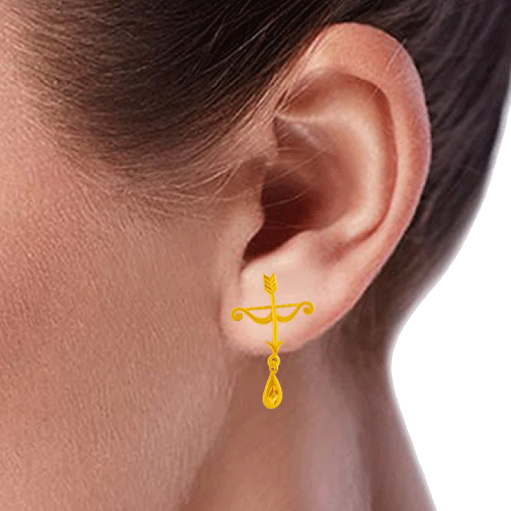 14KT (585) Yellow Gold Clip-on Earrings For Women - Image 2