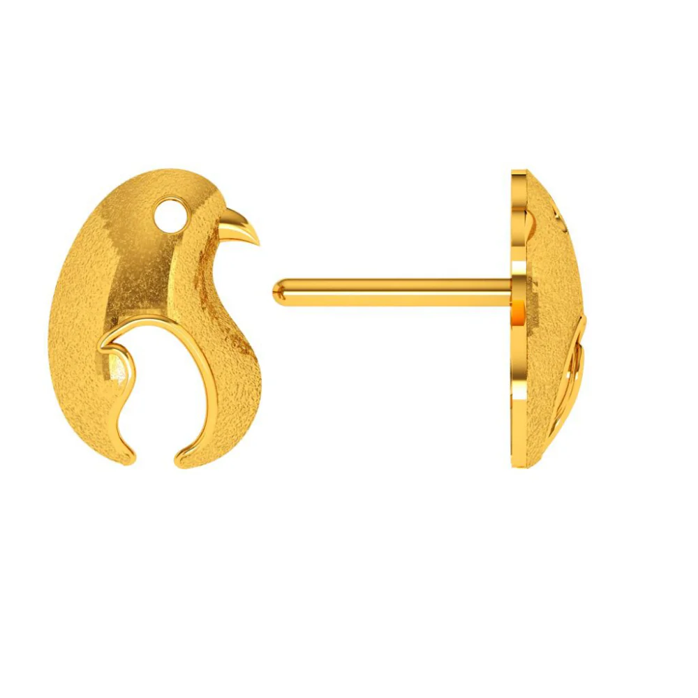 14KT (585) Yellow Gold Earring For Woman - Image 3