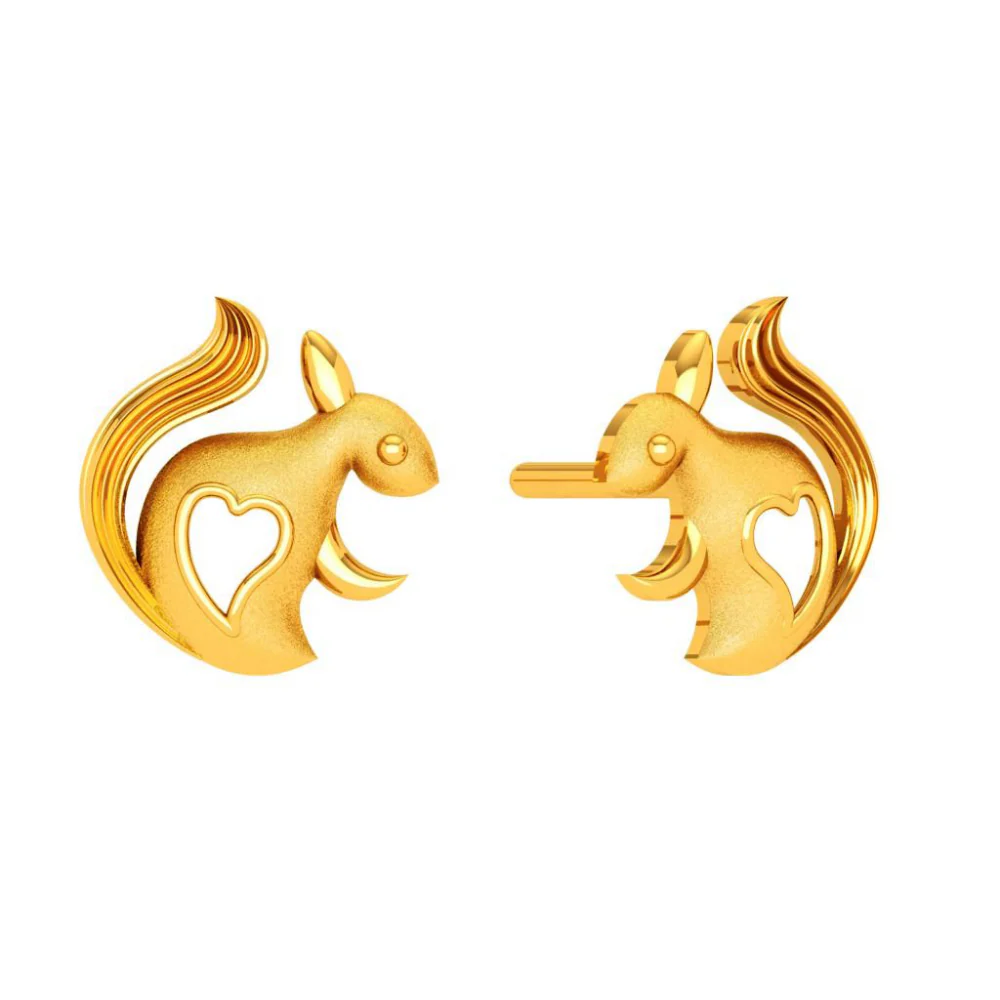 14KT (585) Yellow Gold Earring For Woman - Image 2