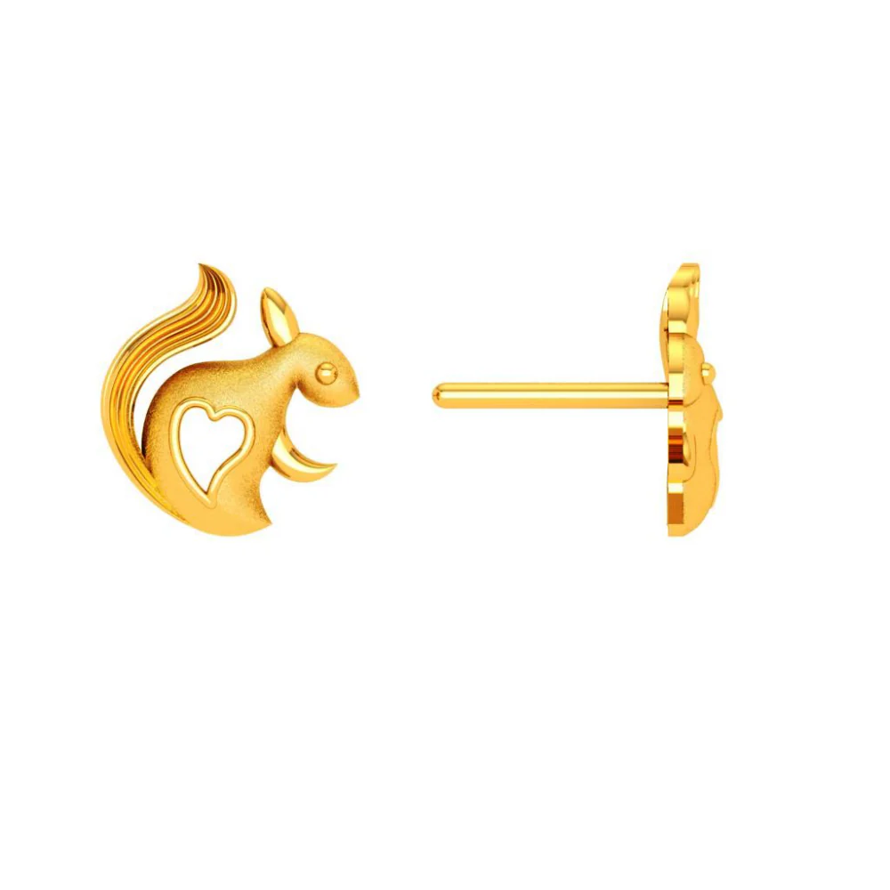 14KT (585) Yellow Gold Earring For Woman - Image 3