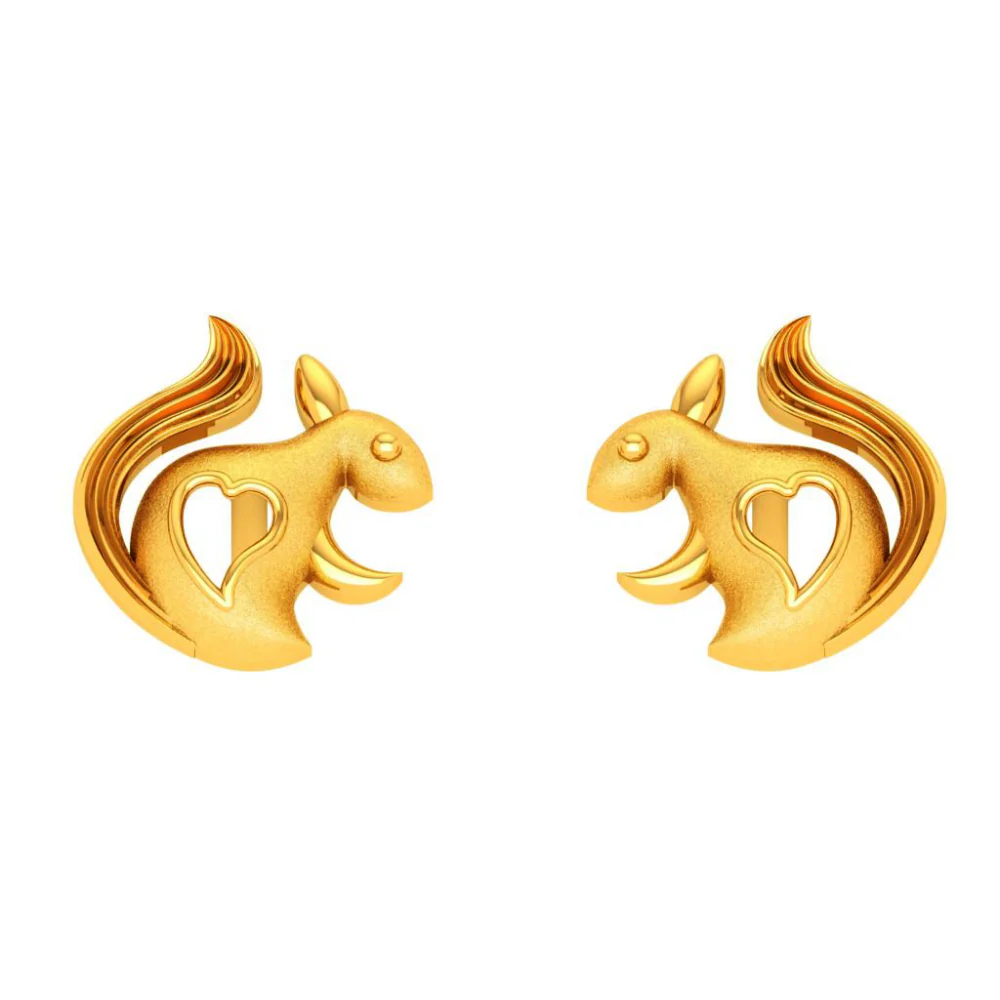 14KT (585) Yellow Gold Earring For Woman - Image 4