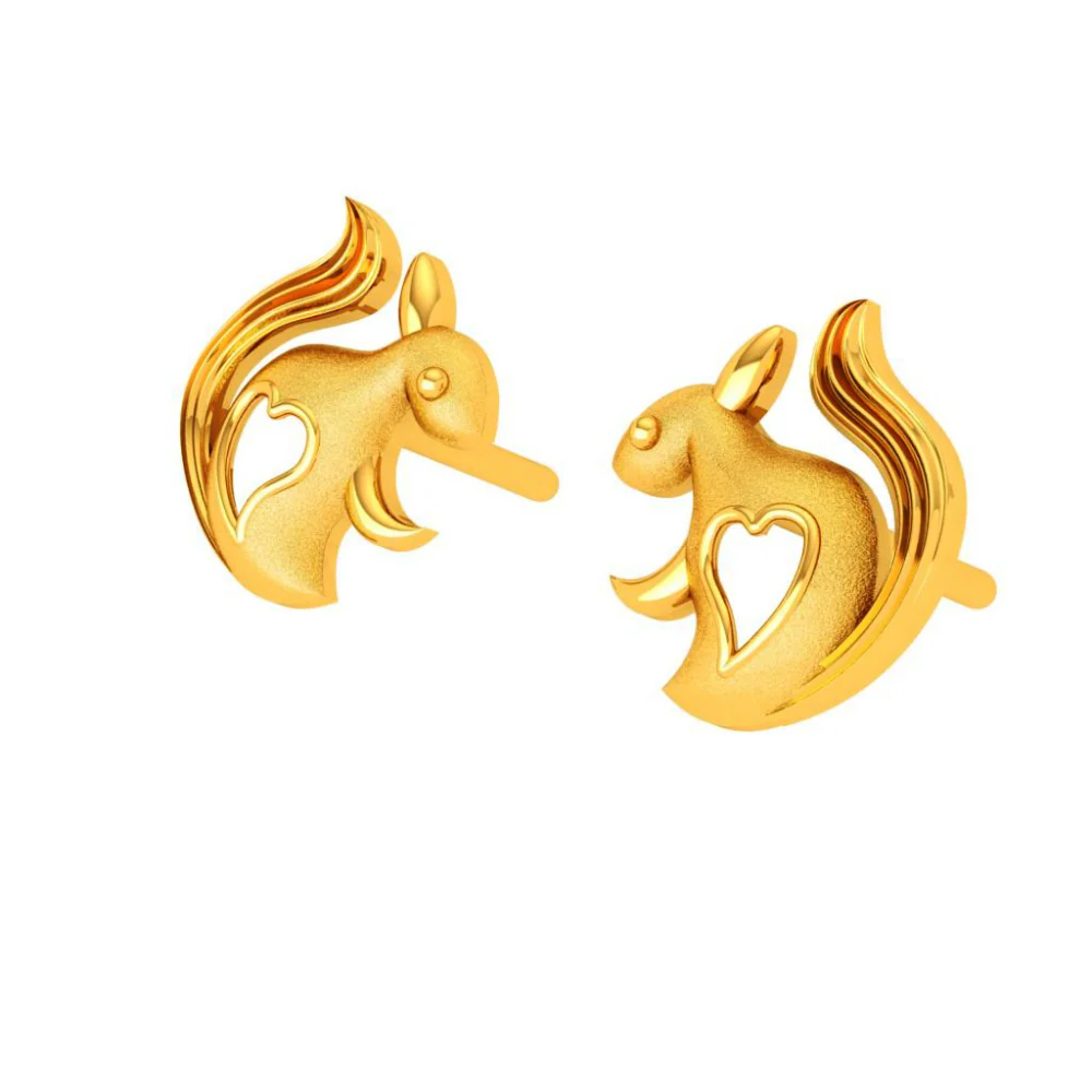14KT (585) Yellow Gold Earring For Woman - Image 5