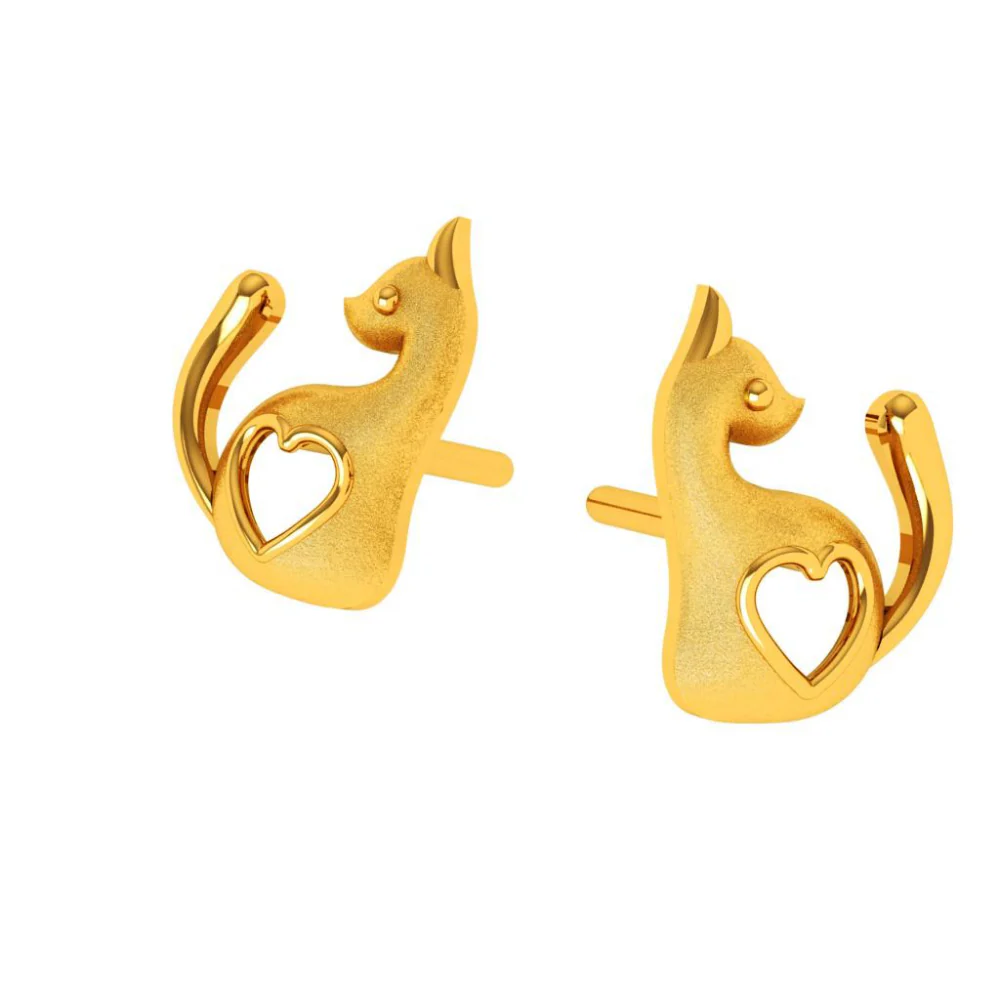 14KT (585) Yellow Gold Earring For Woman - Image 6
