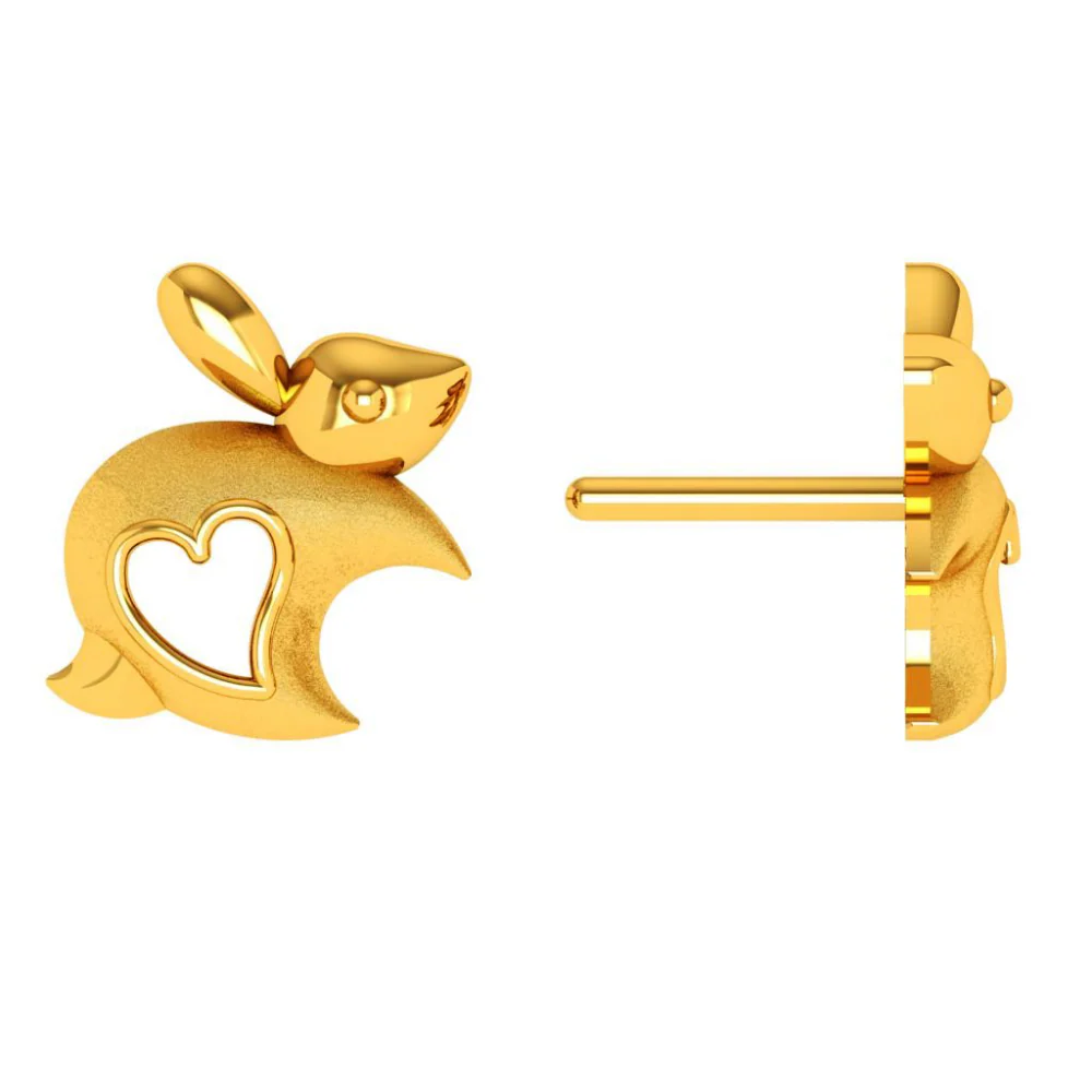 14KT (585) Yellow Gold Earring For Woman - Image 3