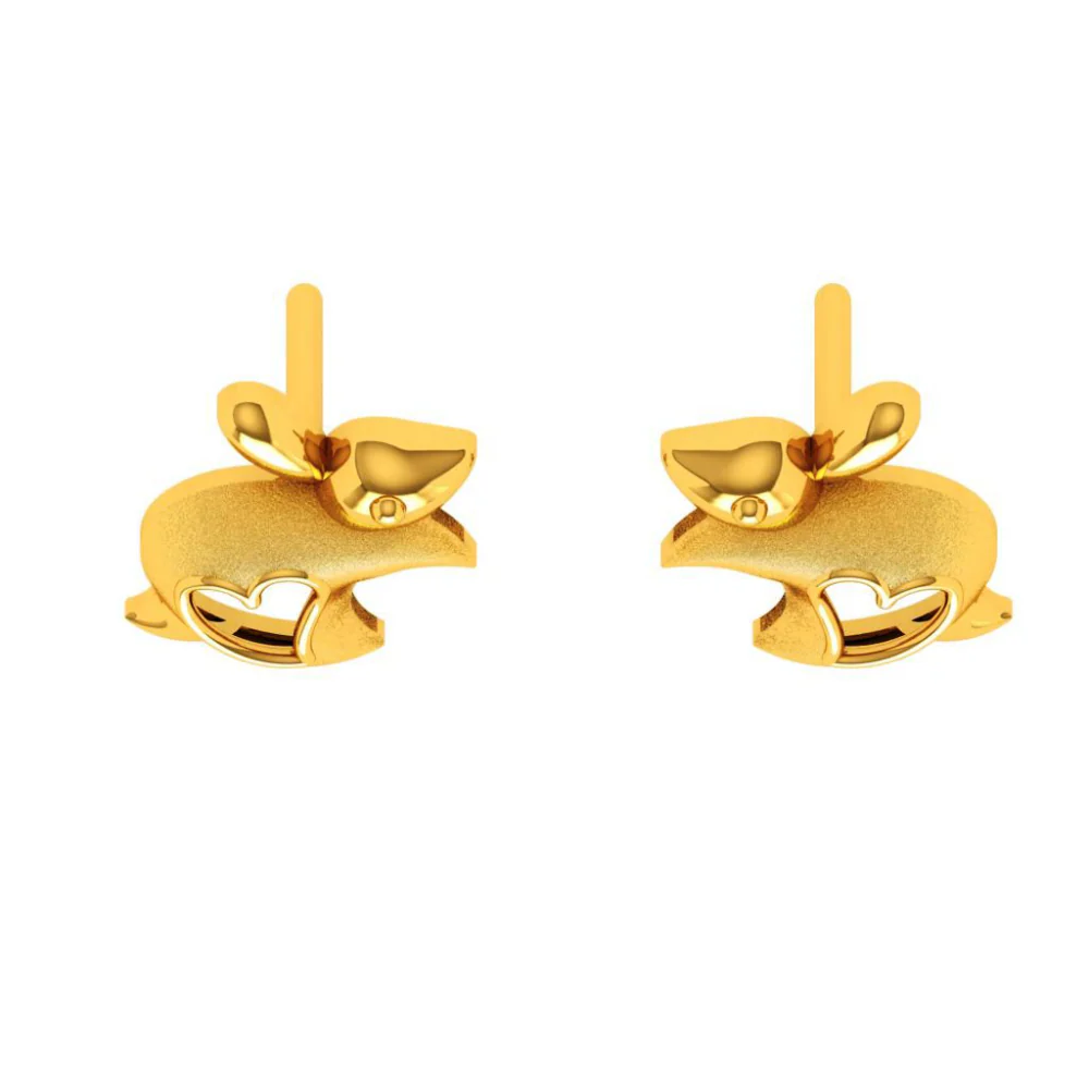 14KT (585) Yellow Gold Earring For Woman - Image 4