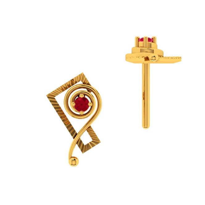 14KT (585) Yellow Gold Earring For Women - Image 4