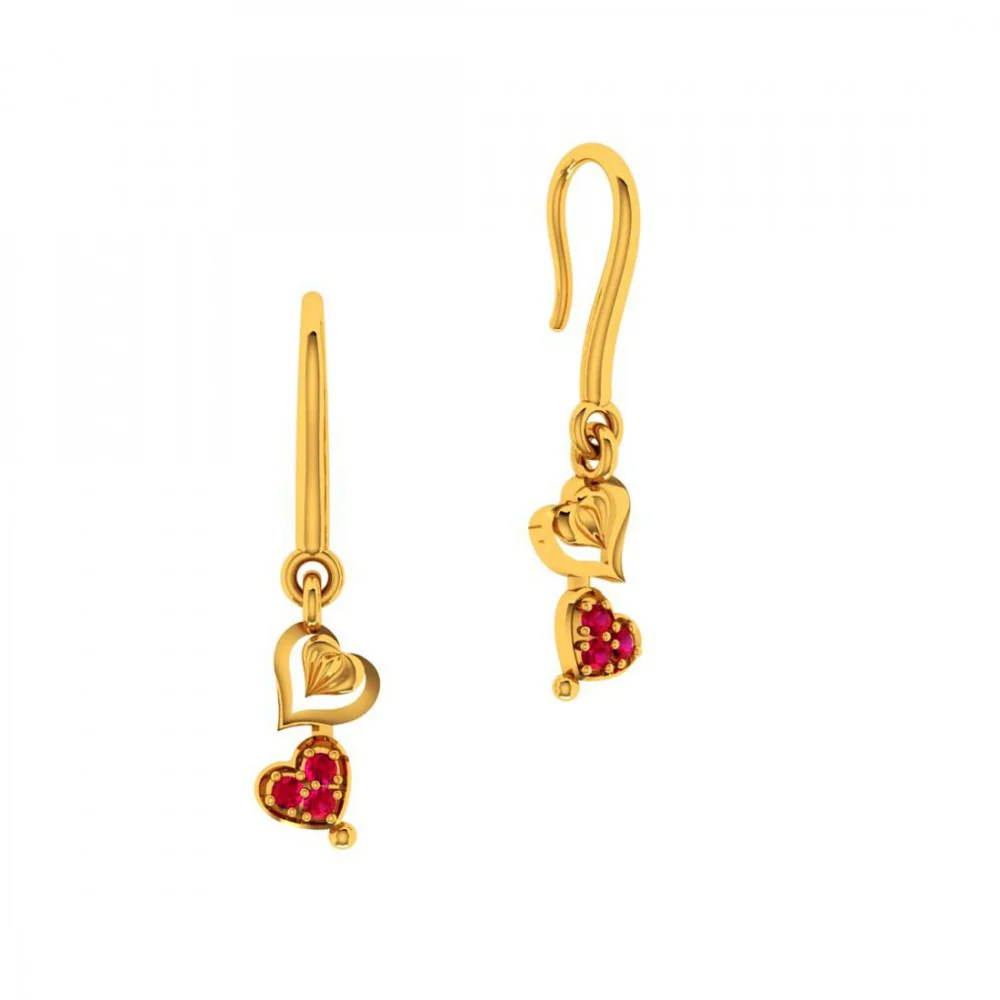 14KT (585) Yellow Gold Earring For Women - Image 2