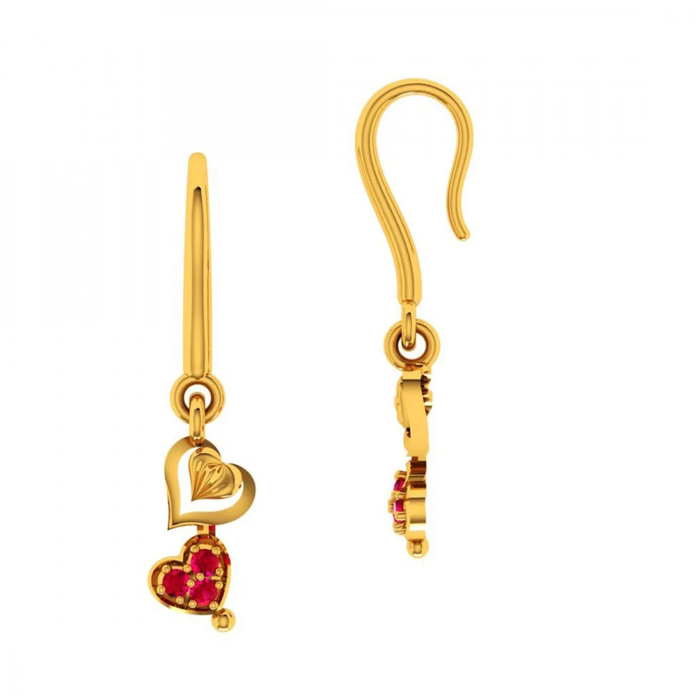 14KT (585) Yellow Gold Earring For Women - Image 3