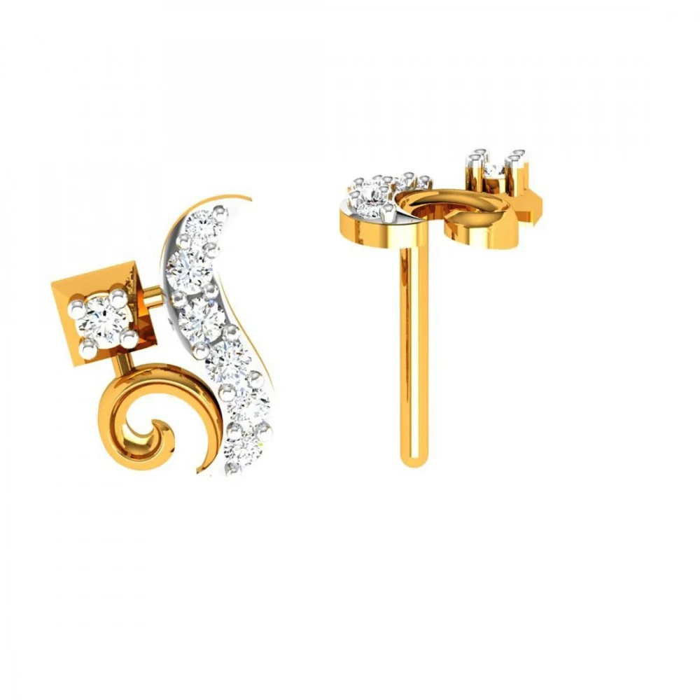 14KT (585) Yellow Gold Earring For Women - Image 3