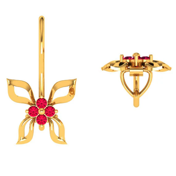 14KT (585) Yellow Gold Earring For Women - Image 2