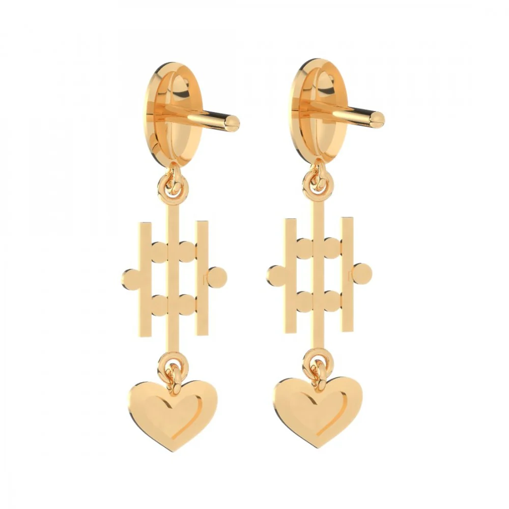 14KT (585) Yellow Gold Earring For Women - Image 6