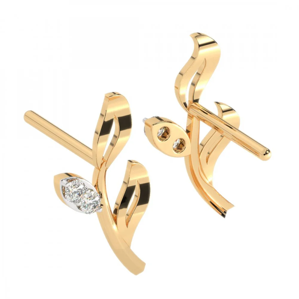 14KT (585) Yellow Gold Earring For Women - Image 2