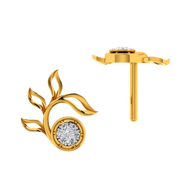 14KT (585) Yellow Gold Earring For Women - Image 3