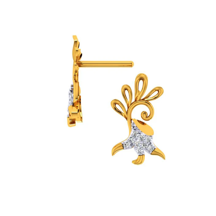 14KT (585) Yellow Gold Earring For Women - Image 3