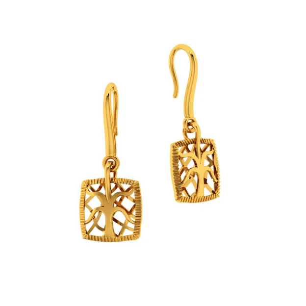 14KT (585) Yellow Gold Earring For Women - Image 3